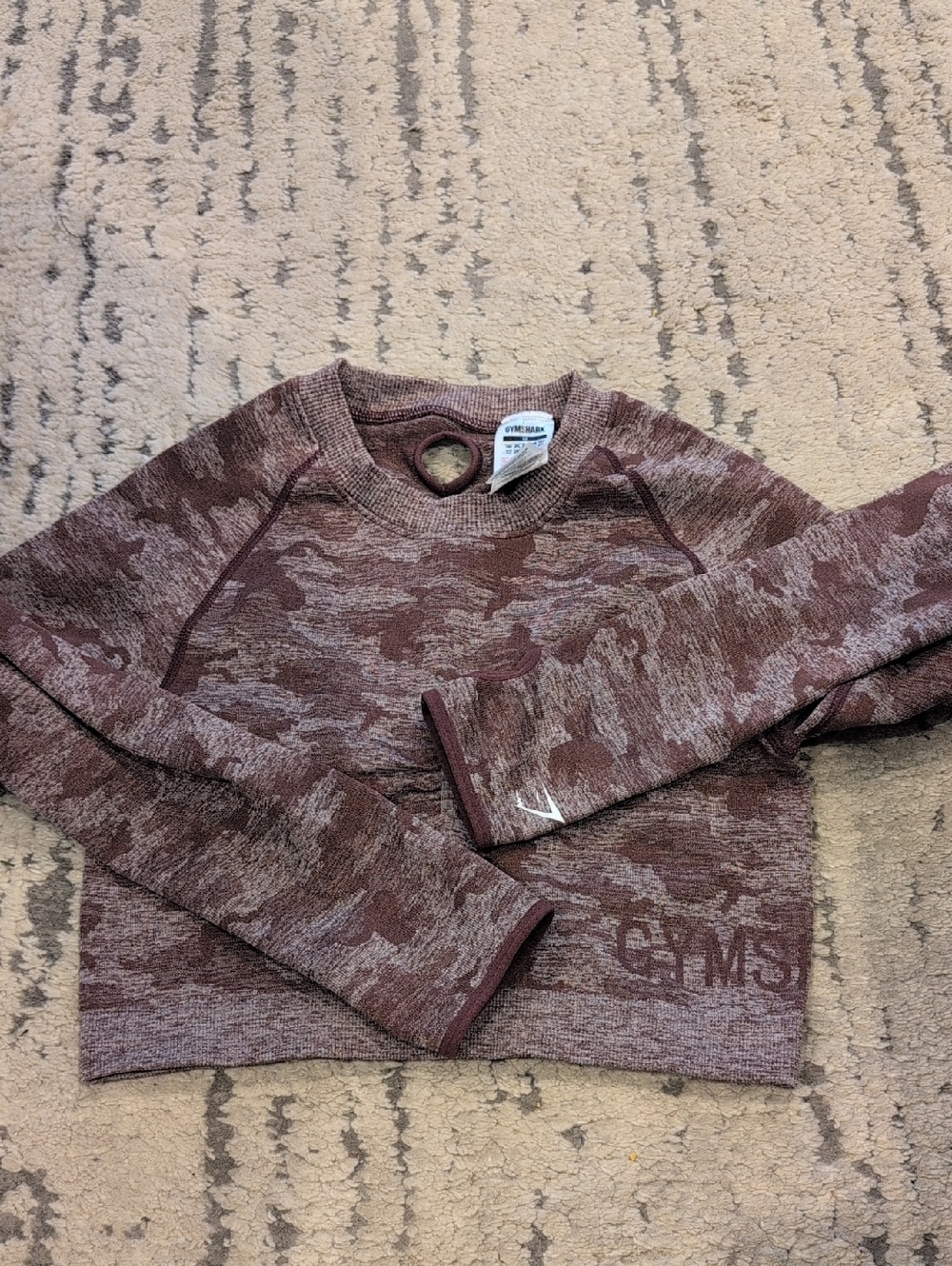 Gymshark Camo Adapt Cropped Seamless Long Sleeve Shirt